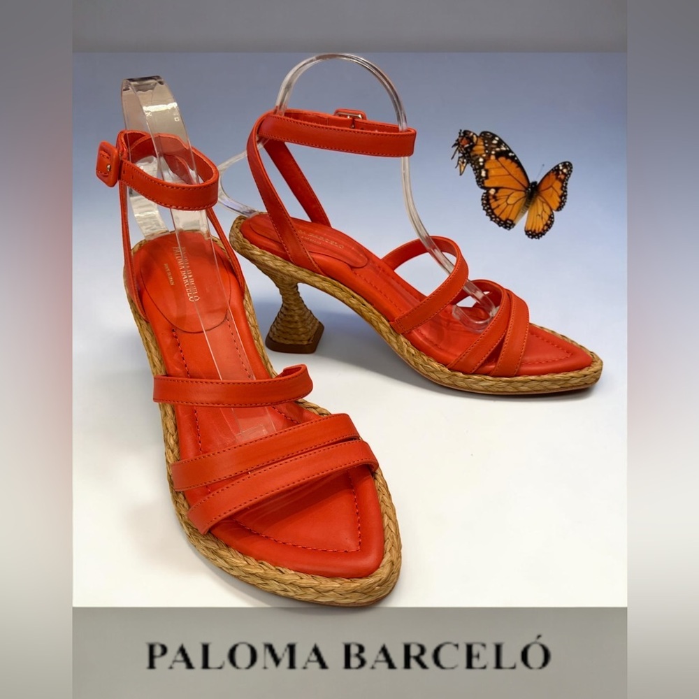 Paloma Barcelo Size 8 Grenadine Orange AGNES SANDALS Exquisite & NEW!